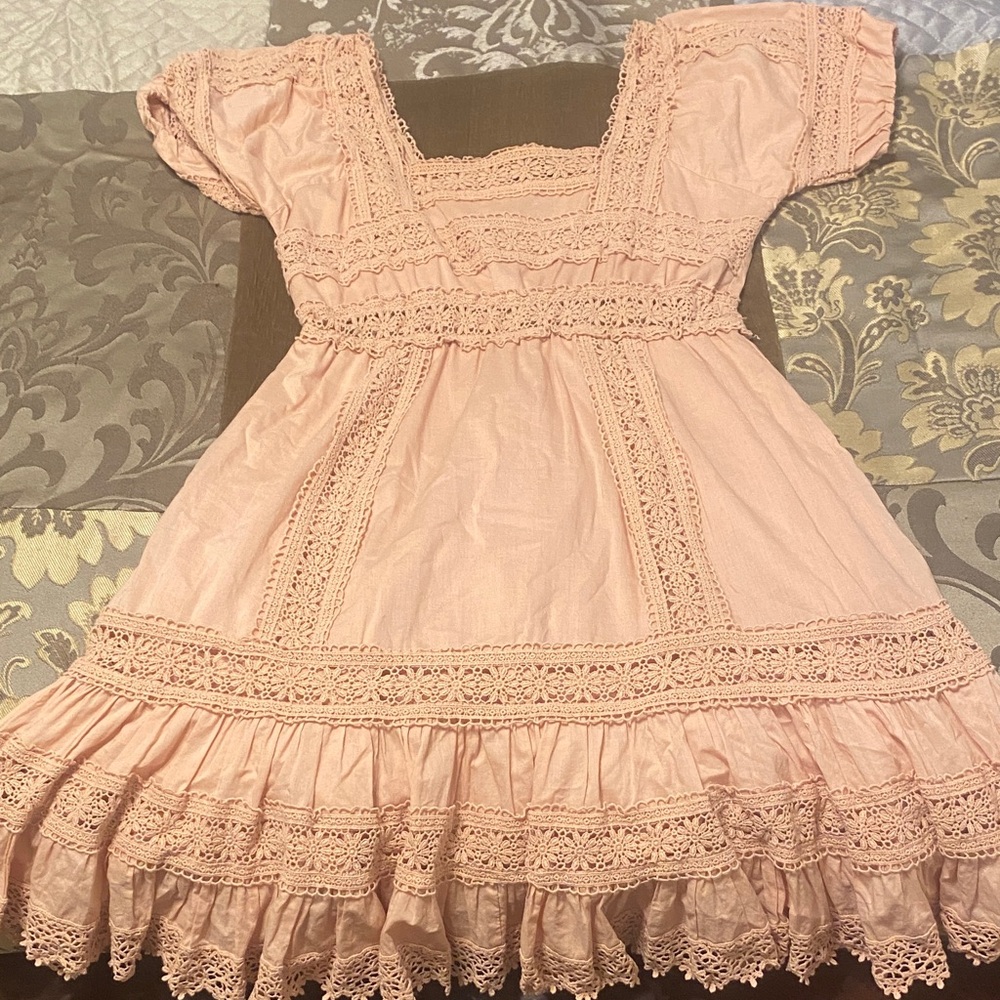 Victoria’s Secret Charming Peach Bohemian style Mini Dress - Picture 2 of 5